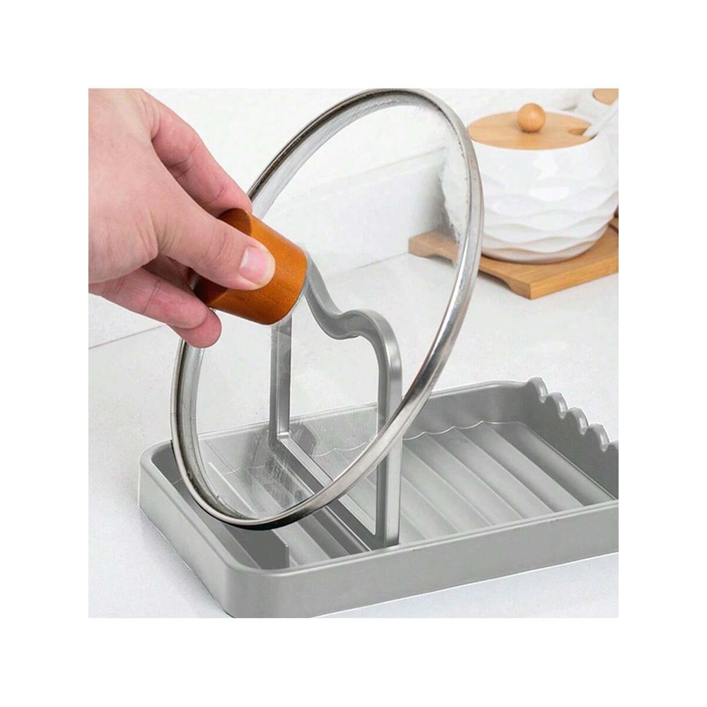Multifunctional Pot Lid Holder and Silicone Utensil Rest with Drip Pad