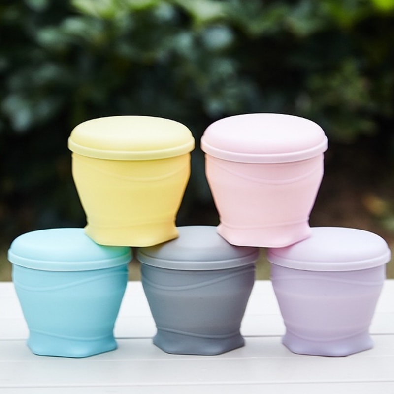 Silicone Foldable Travel Cup with Lid Compact Portable & Leakproof Camping Water Cup