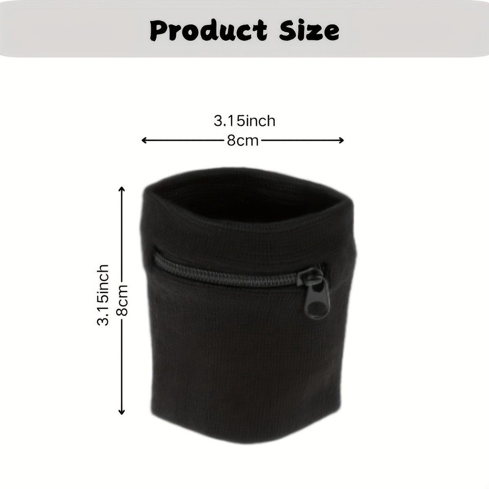 Pro Zippered Wrist Wallet Sweatband Lightweight Sports Pouch for Essentials
