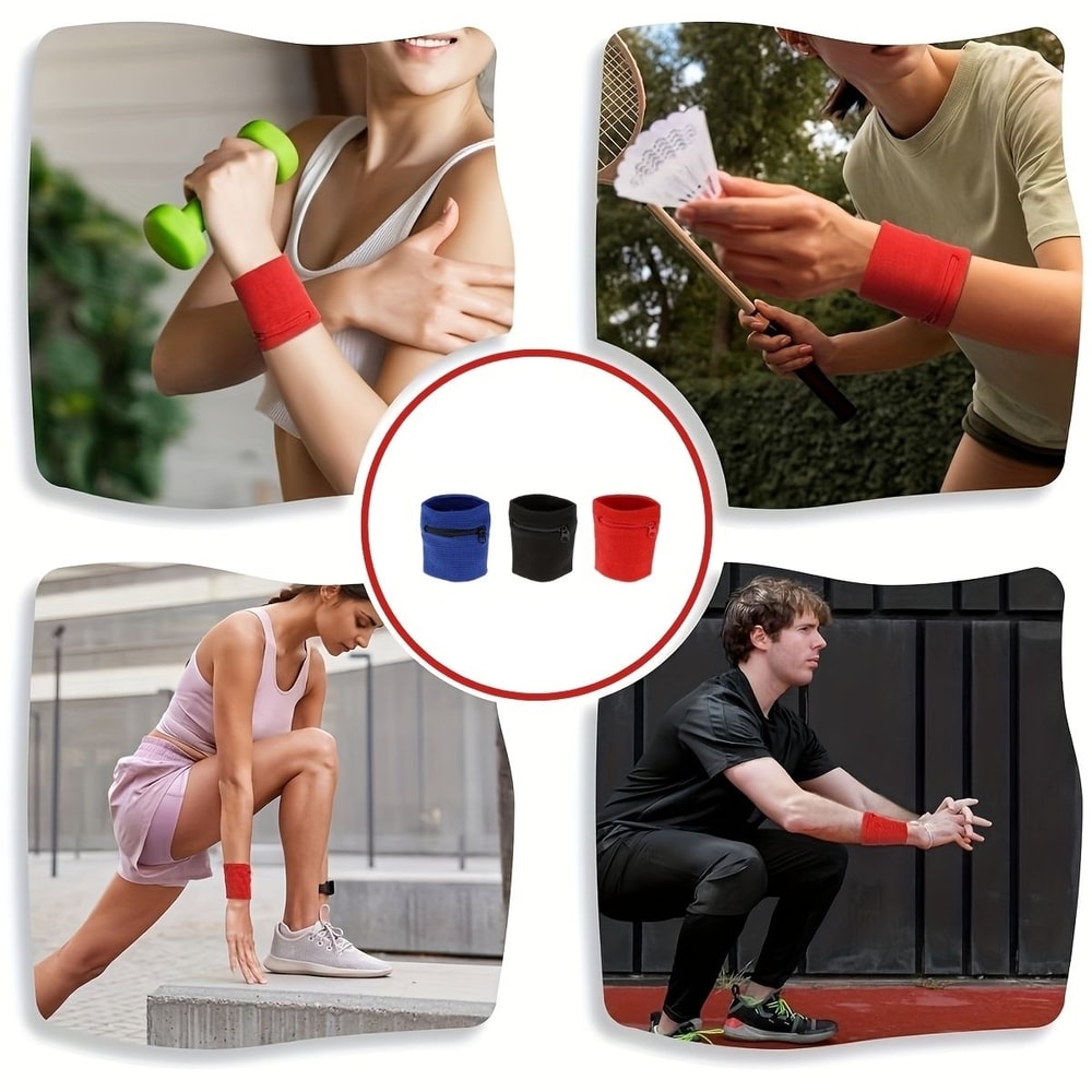 Pro Zippered Wrist Wallet Sweatband Lightweight Sports Pouch for Essentials