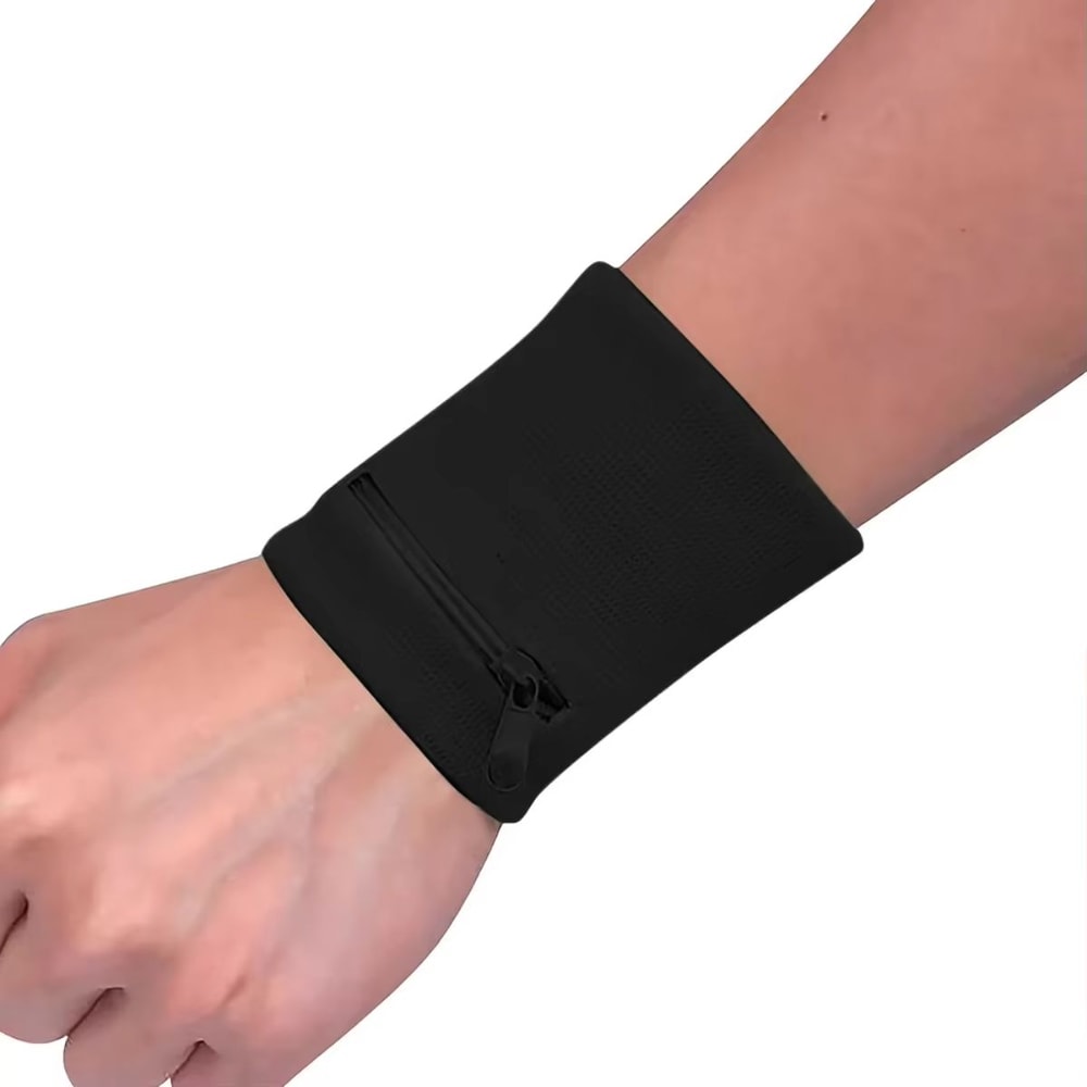 Pro Zippered Wrist Wallet Sweatband Lightweight Sports Pouch for Essentials