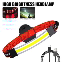 high performance usb rechargeable led headlamp with safety red taillight