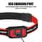 High Performance USB Rechargeable LED Headlamp with Safety Red Taillight