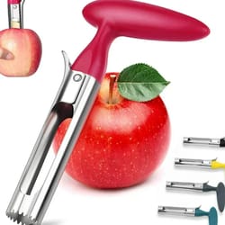 premium stainless steel apple corer and fruit core remover tool with ergonomic non slip handle