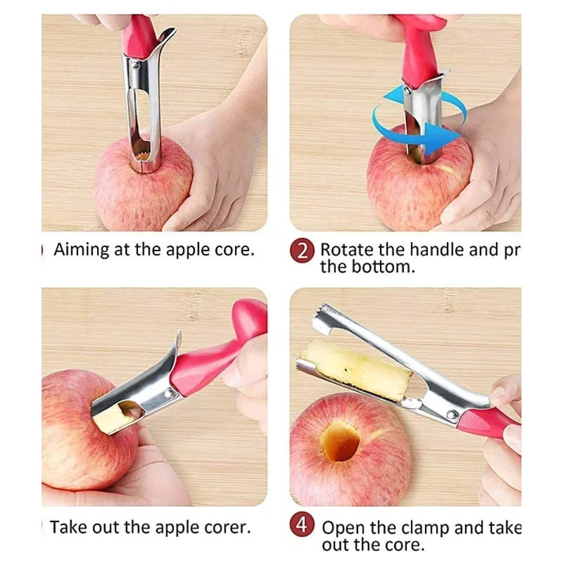 Premium Stainless Steel Apple Corer And Fruit Core Remover Tool With Ergonomic Non Slip Handle 2