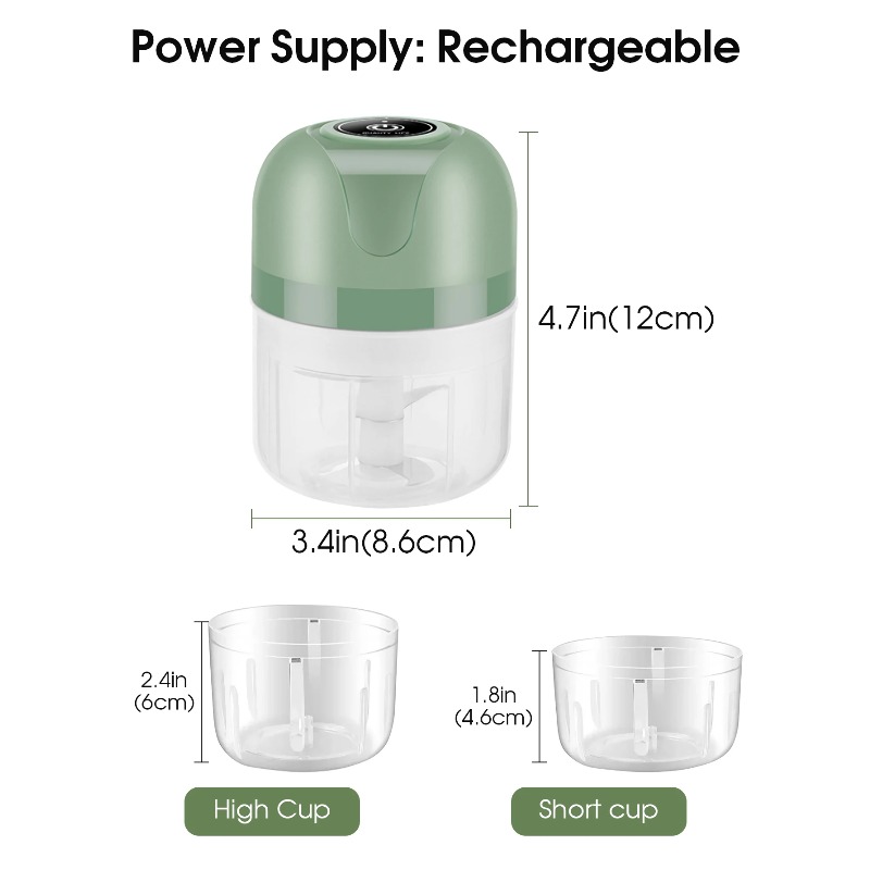 Mini Electric Garlic Chopper Portable Food Processor 2