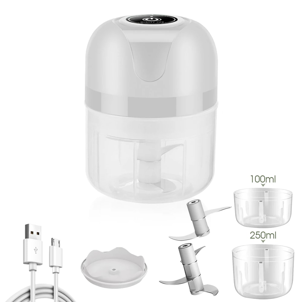 Mini Electric Garlic Chopper Portable Food Processor 6