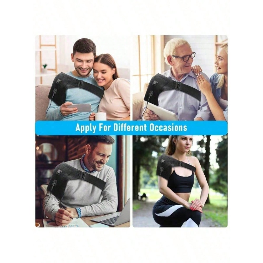 Heated Shoulder Wrap With Vibration Electric Shoulder Massager For Shoulder Pain Relief Recovery 1