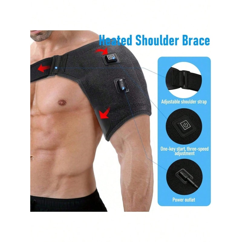 Heated Shoulder Wrap With Vibration Electric Shoulder Massager For Shoulder Pain Relief Recovery 3