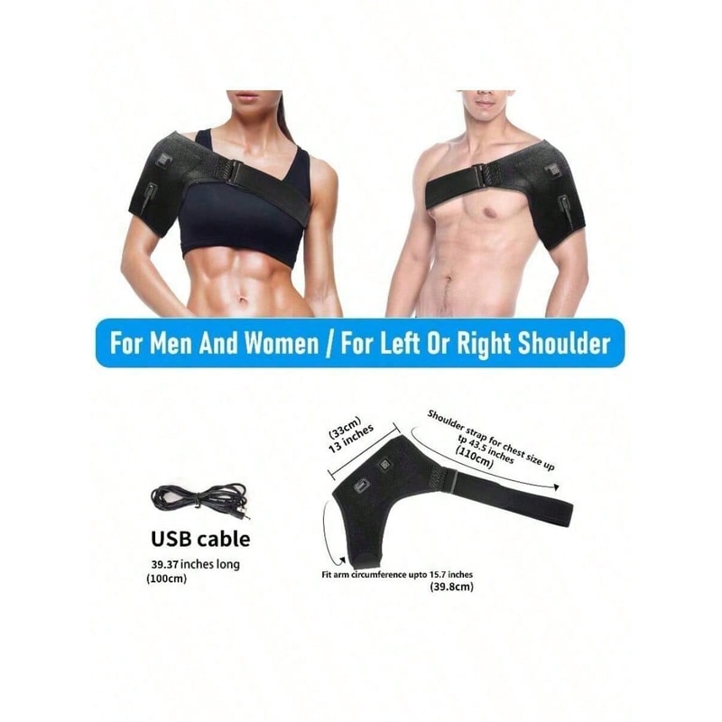 Heated Shoulder Wrap With Vibration Electric Shoulder Massager For Shoulder Pain Relief Recovery 4