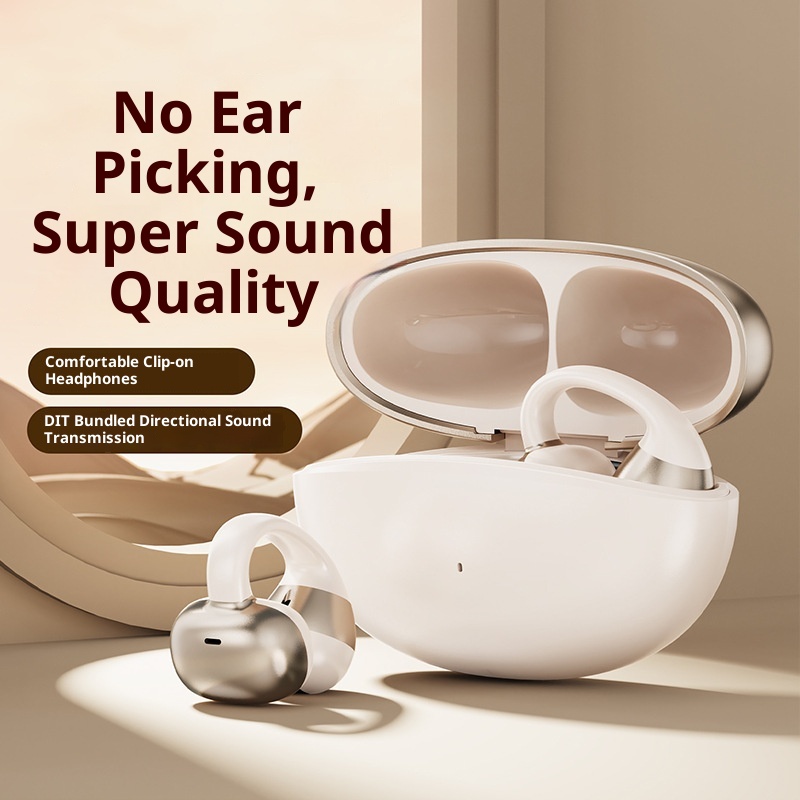 Ergonomic Open Ear Clip Headphones Hi Fi Wireless Bluetooth Earbuds