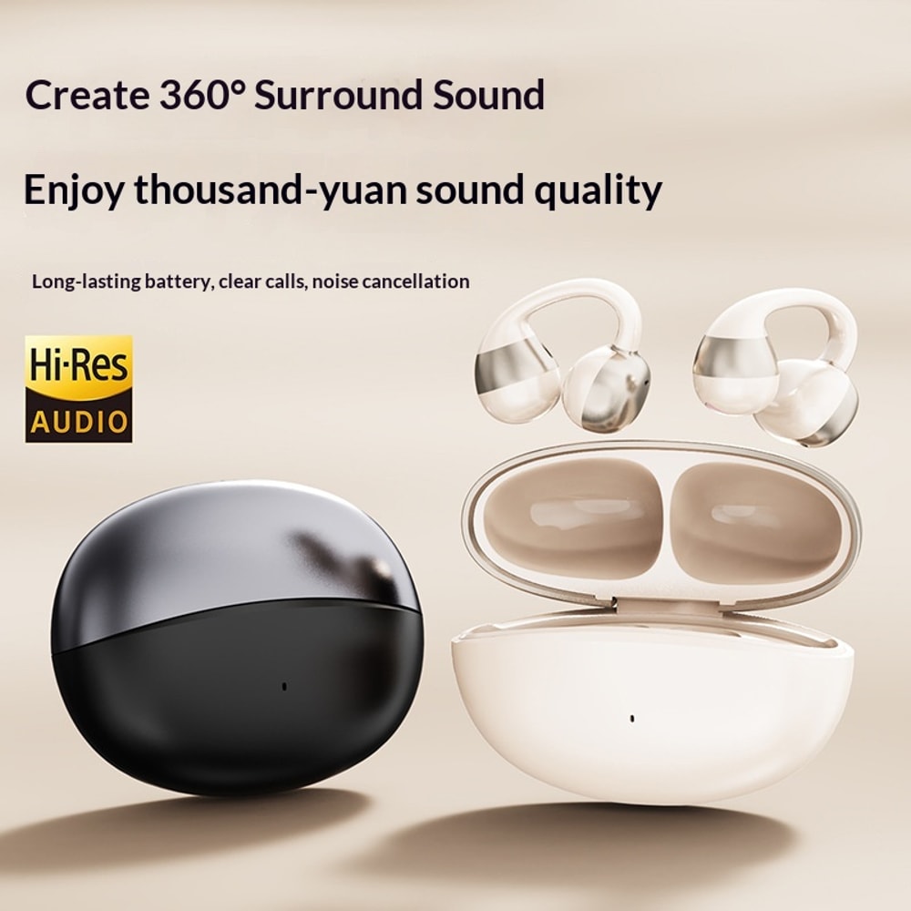 Ergonomic Open Ear Clip Headphones Hi Fi Wireless Bluetooth Earbuds