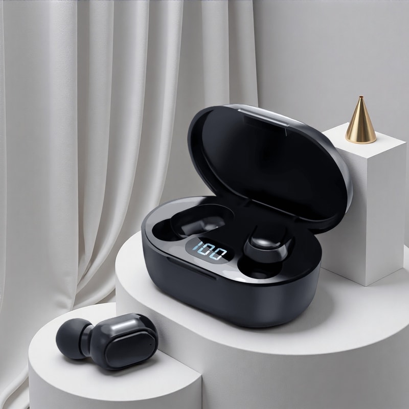 Noise Canceling Bluetooth Sport Earbuds with Earhooks and Playtime Charging Box