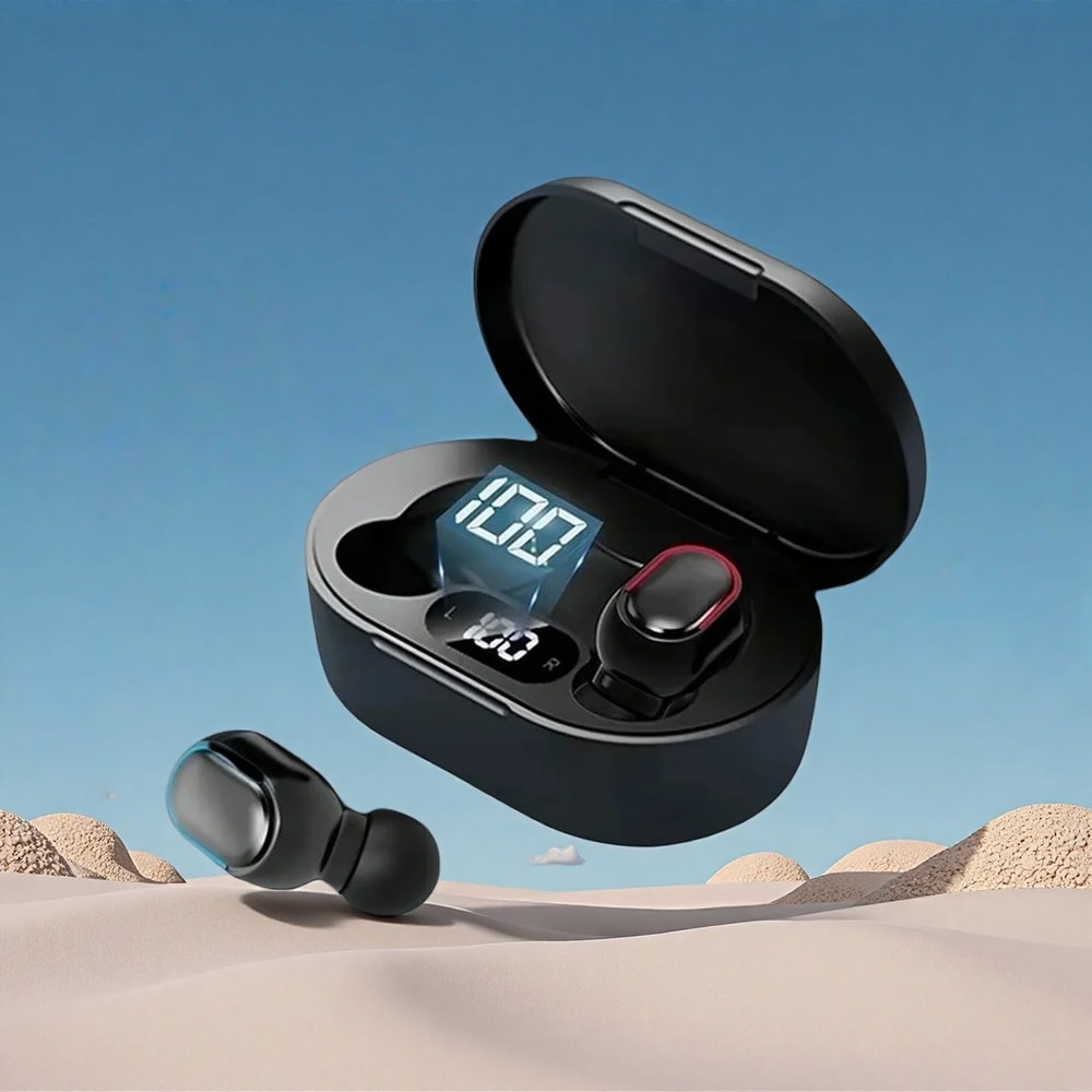 Noise Canceling Bluetooth Sport Earbuds with Earhooks and Playtime Charging Box