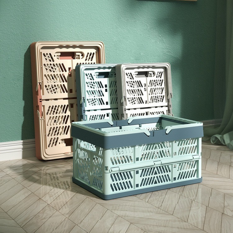 Foldable Picnic Basket & Collapsible Shopping Tote for Multi Purpose Home Storage