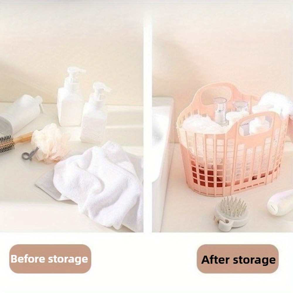 Portable Foldable Shower Caddy Basket Space Saving Dorm & Home Organizer