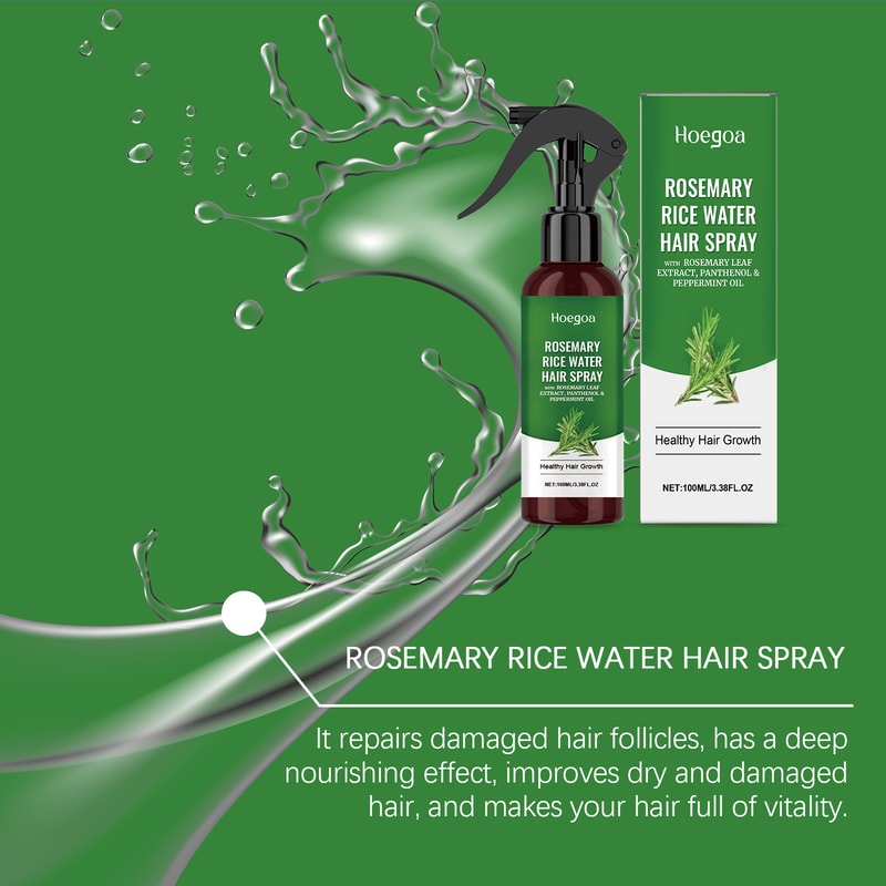 Rice Water Hair Growth Spray for Scalp Hydration Thickness & Strengthening Mist