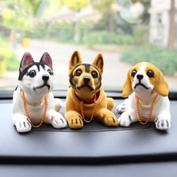 shake head dog ornament for car husky beagle & st bernard car dashboard decoration
