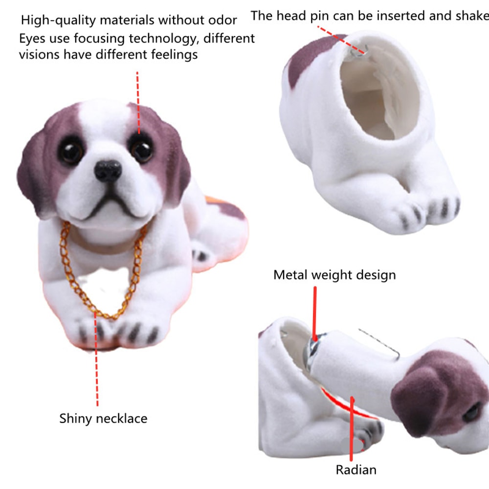 Shake Head Dog Ornament For Car Husky Beagle St Bernard Car Dashboard Decoration 2