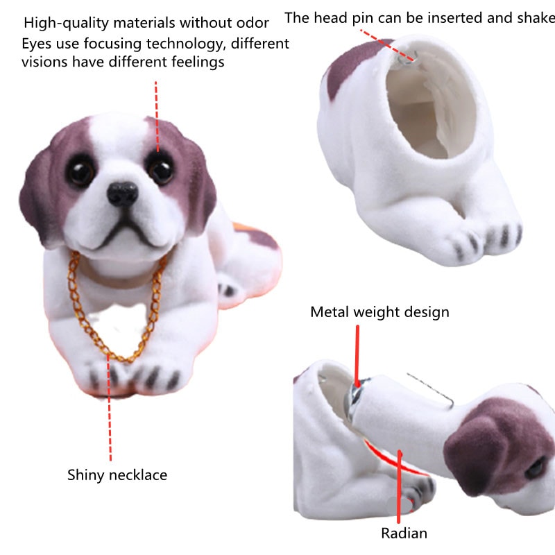 Shake Head Dog Ornament For Car Husky Beagle St Bernard Car Dashboard Decoration 2