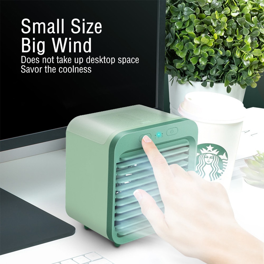 Portable USB Chargeable Mini Air Conditioner Cooling Fan Stay Cool Anywhere with Adjustable Speeds