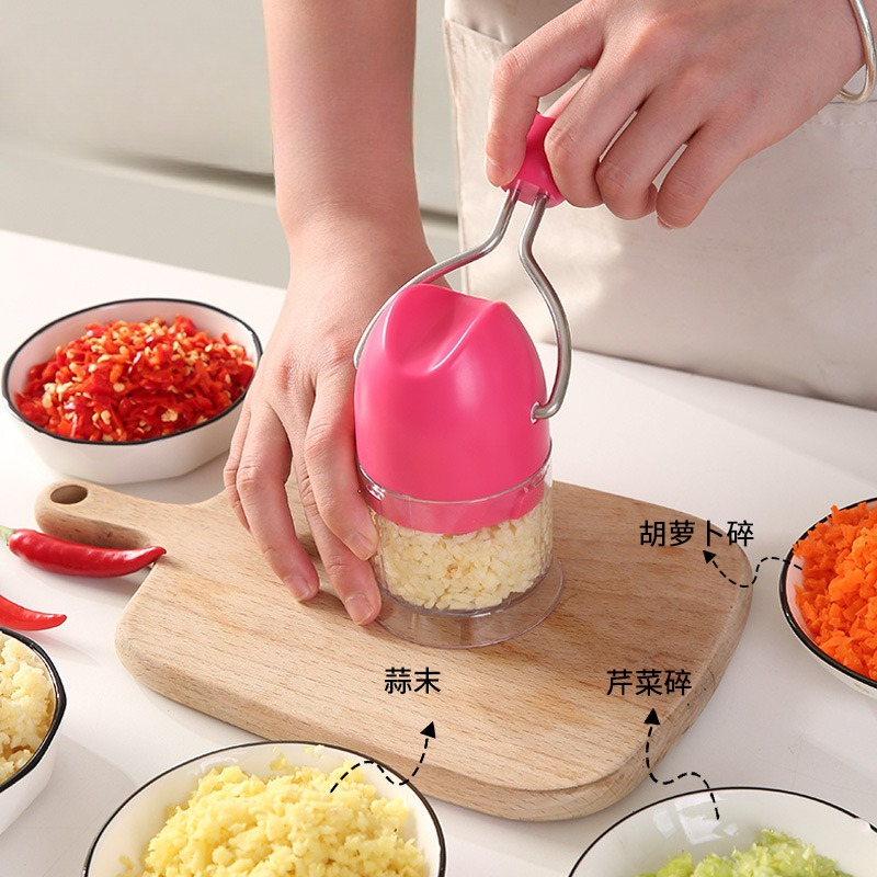 Mini Garlic Chopper & Mincer Manual Food Processor for Quick Seasoning Prep