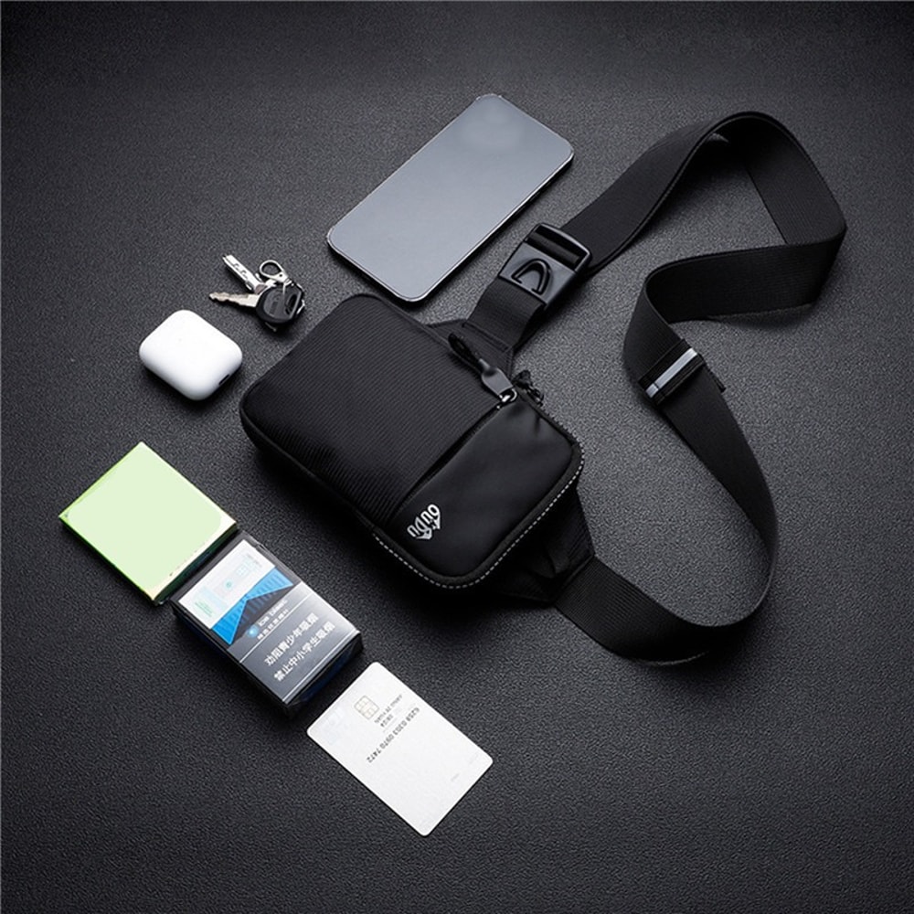 Casual Mens Waterproof Shoulder Chest Bag for Outdoor Sports and Travel Large Capacity Belt Pouch for Cycling and Runn