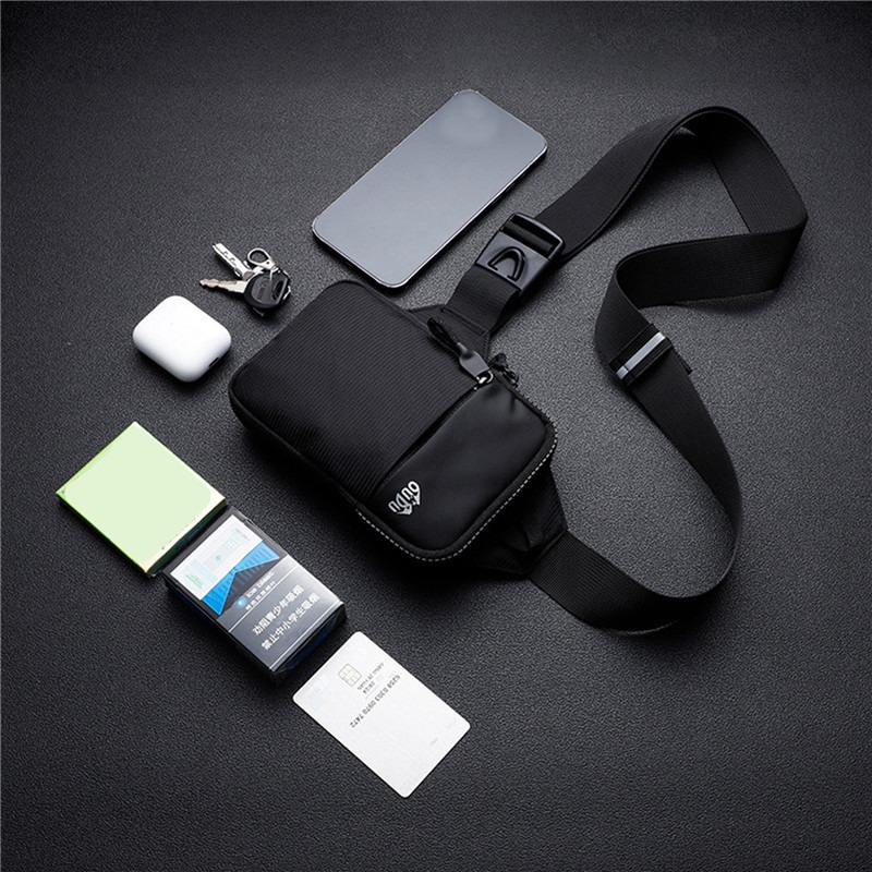 Casual Mens Waterproof Shoulder Chest Bag for Outdoor Sports and Travel Large Capacity Belt Pouch for Cycling and Runn