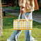 Yellow Checkered Insulated Picnic Tote Large Capacity Outdoor Camping Travel Bag