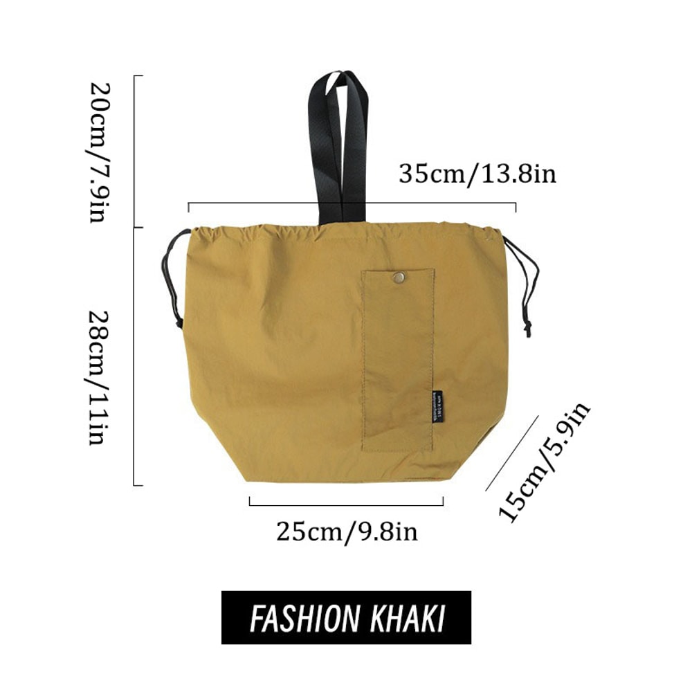 Waterproof Bento Box Bag With Thermal Storage Drawstring Closure Picnic Cooler Tote 5