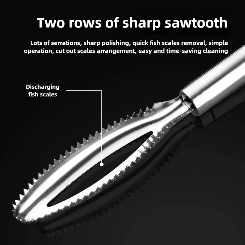 Stainless Steel Fish Scaler Easy Cleaning Tool for Home Cooks & Fishermen