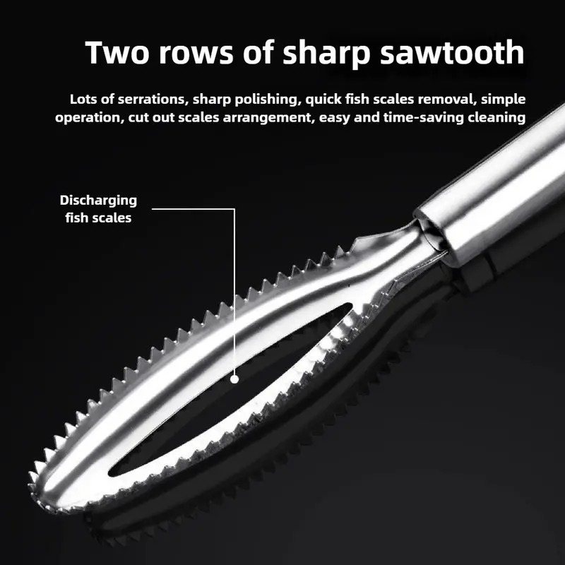 Stainless Steel Fish Scaler Easy Cleaning Tool for Home Cooks & Fishermen