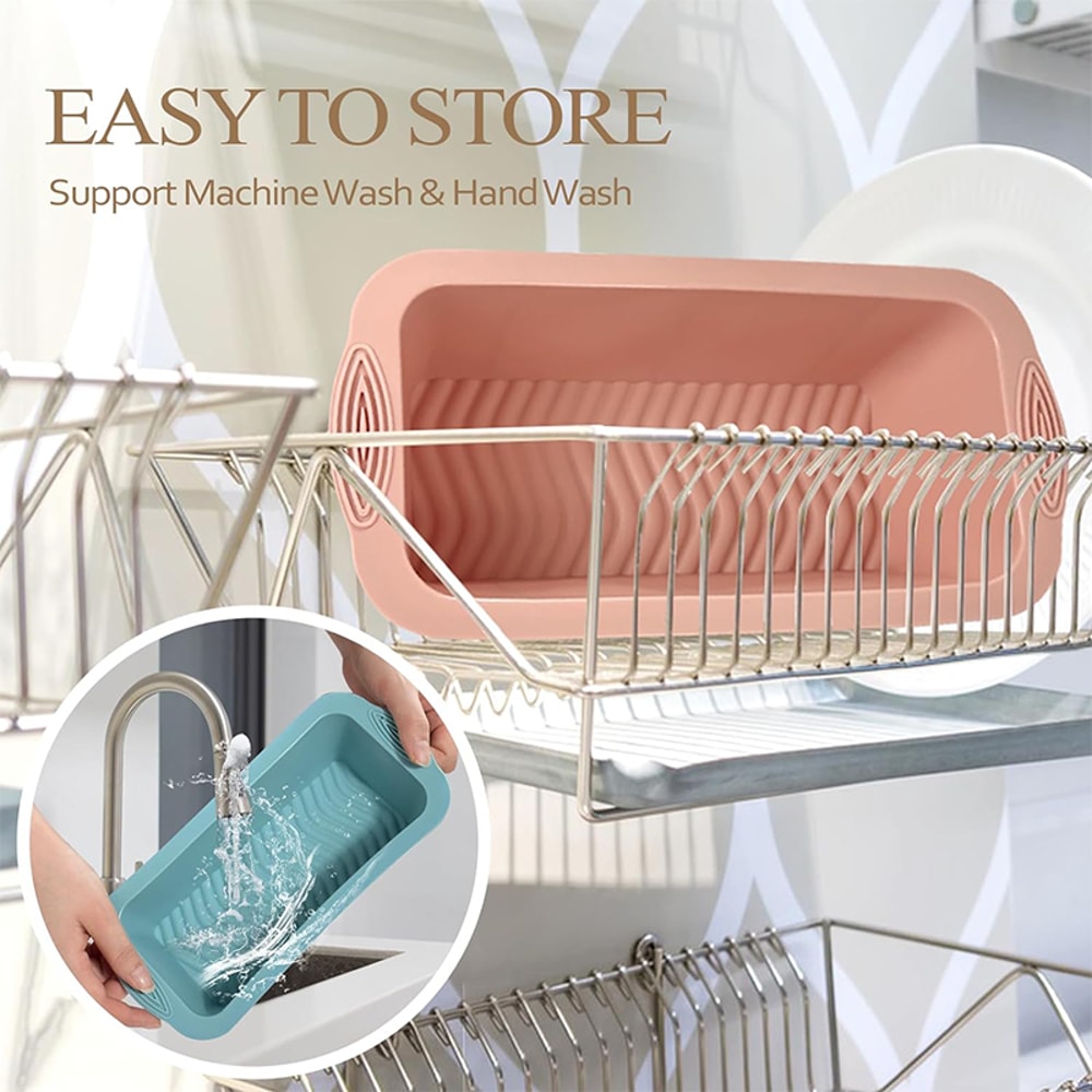 Silicone Loaf Pan Non Stick Bread Mold for Easy Meatloaf and Baking