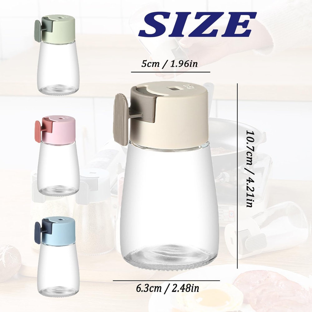 Upgrade Precise Quantitative Push Type Airtight Glass Seasoning Bottle For Salt Condiments 4