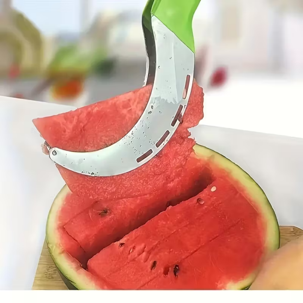 Stainless Steel Watermelon Slicer Fruit Cutter for Watermelon Pitaya Papaya and Soft Fruits