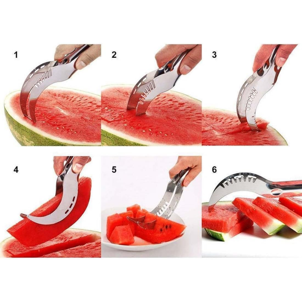 Stainless Steel Watermelon Slicer Fruit Cutter for Watermelon Pitaya Papaya and Soft Fruits
