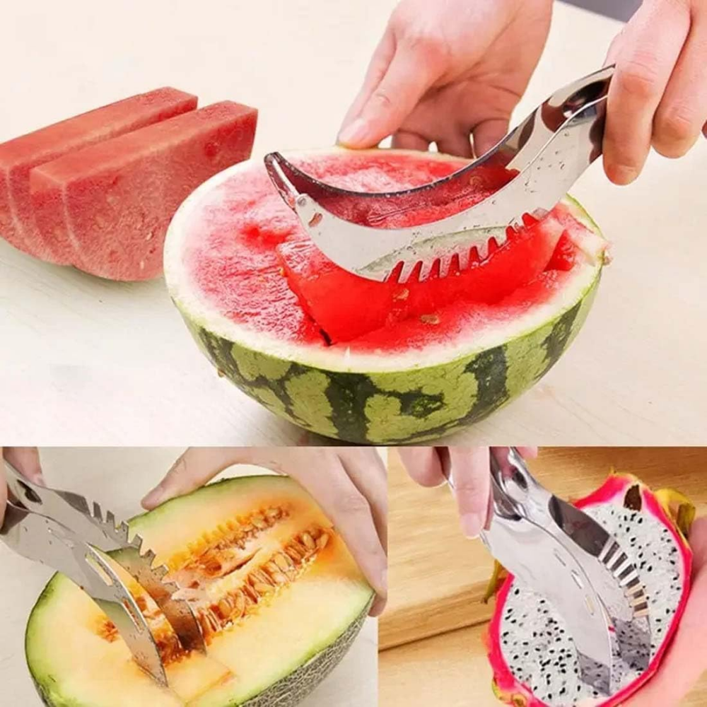 Stainless Steel Watermelon Slicer Fruit Cutter for Watermelon Pitaya Papaya and Soft Fruits