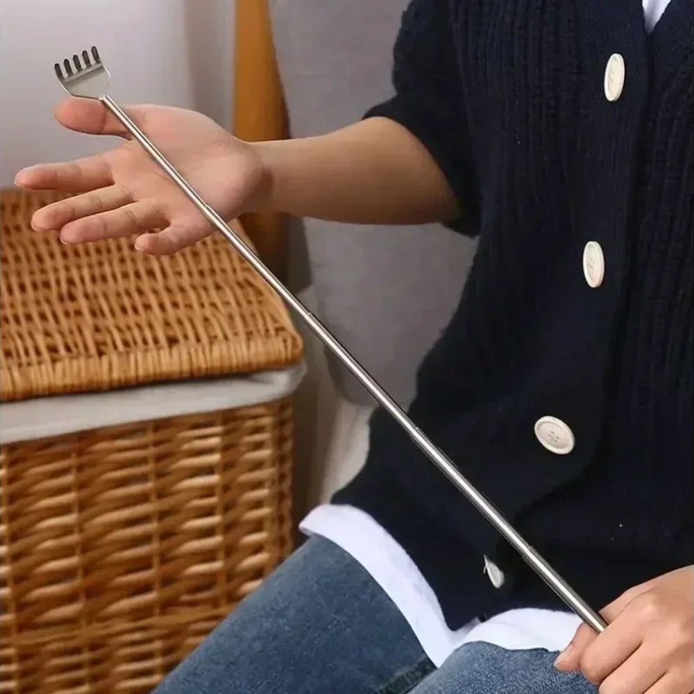 Stainless Steel Retractable Back Scratcher Extendable Portable Itch Relief Tool With Non Ticking Sc 3