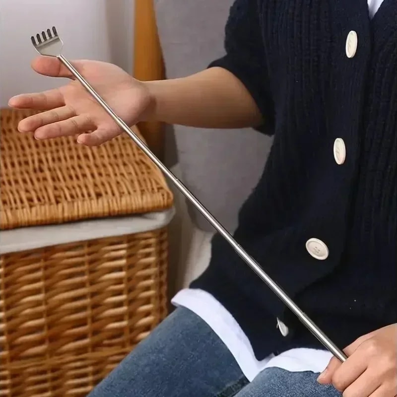 Stainless Steel Retractable Back Scratcher Extendable Portable Itch Relief Tool With Non Ticking Sc 3