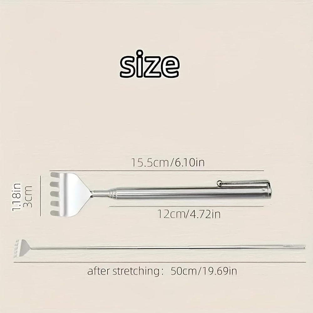 Stainless Steel Retractable Back Scratcher Extendable Portable Itch Relief Tool With Non Ticking Sc 5