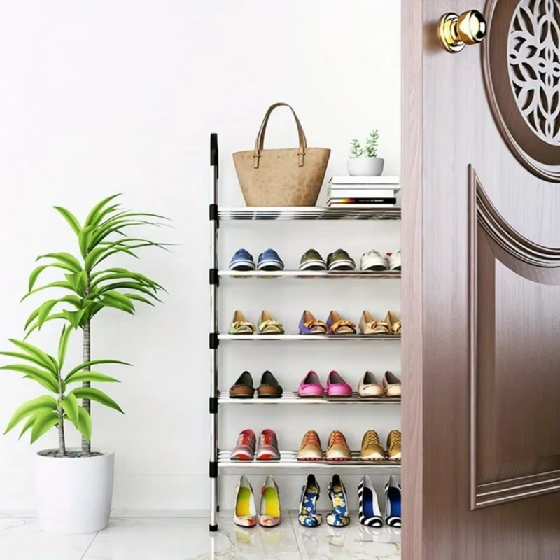 Stackable Metal Shoe Rack Organizer Space Saving Shoe Storage Shelf 3