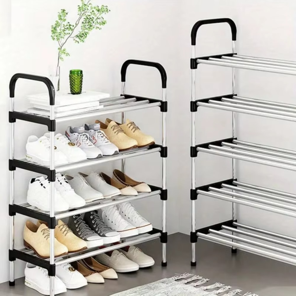 Stackable Metal Shoe Rack Organizer Space Saving Shoe Storage Shelf 4