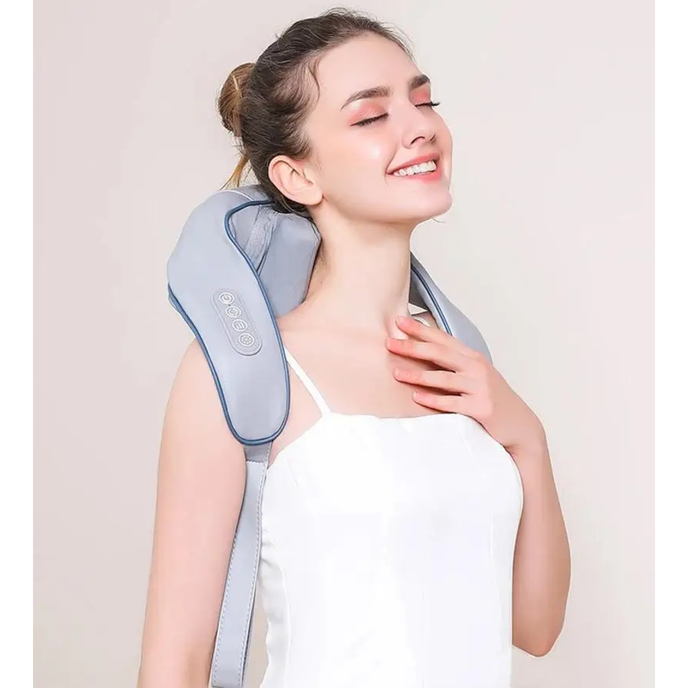 Smart Bionic Neck Massager with Heat Deep Tissue Shoulder Massage Pillow