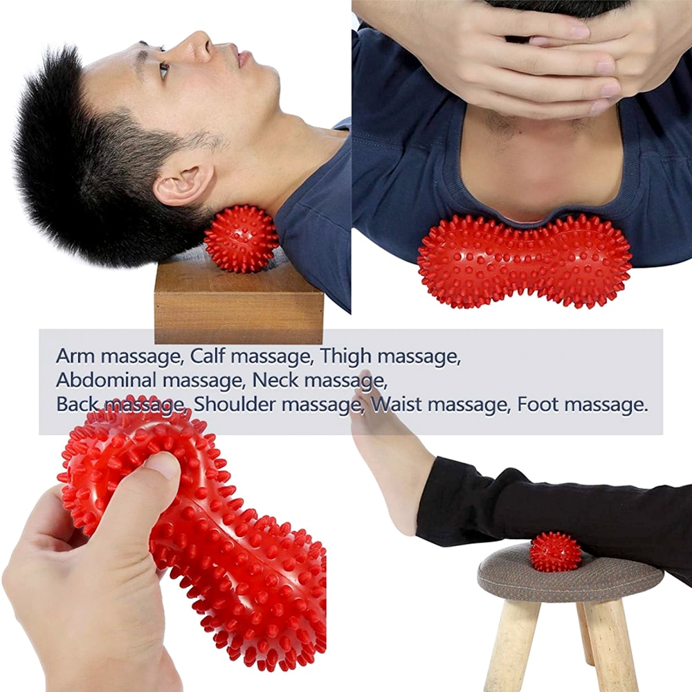 Peanut Spiky Massage Ball For Plantar Fasciitis Relief Trigger Point Therapy 4
