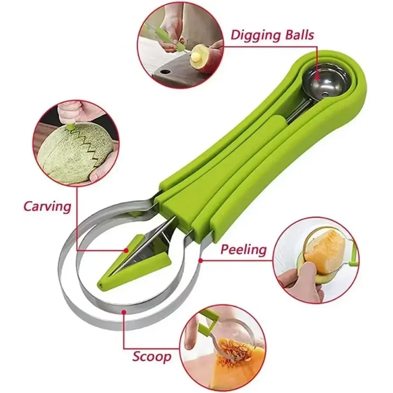 Multi Function Watermelon Slicer and Fruit Cutting Tool for Easy Kitchen Prep