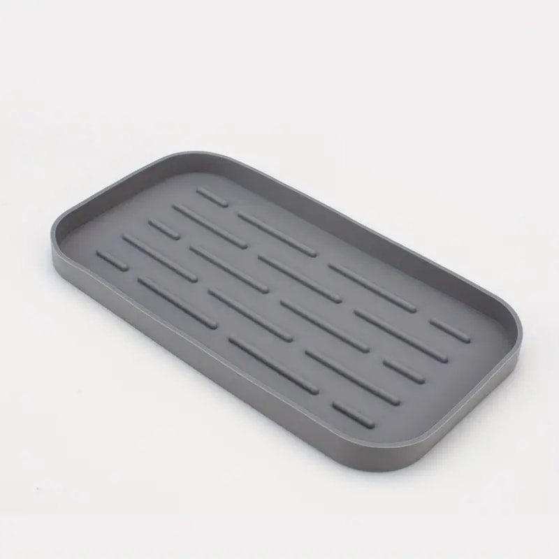 Silicone Drain Tray Sink Organizer for Kitchen and Bathroom Countertop Storage