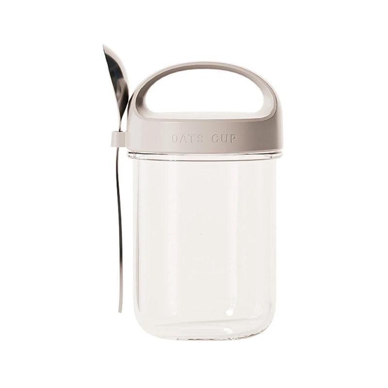 Leakproof Glass Breakfast Jar With Spoon Overnight Oats Container Portable Yogurt Cup 5