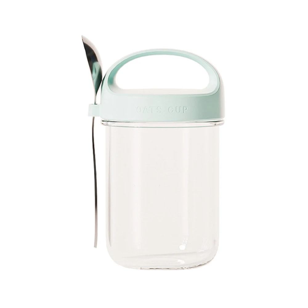 Leakproof Glass Breakfast Jar With Spoon Overnight Oats Container Portable Yogurt Cup 6