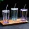 Star Shape Glass Tumbler With Straw Leakproof Lid Cute Iced Coffee Cup 1