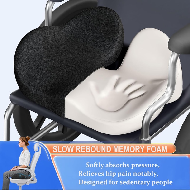 Memory Foam Seat Cushion for Office Chair Coccyx Support and Tailbone Relief